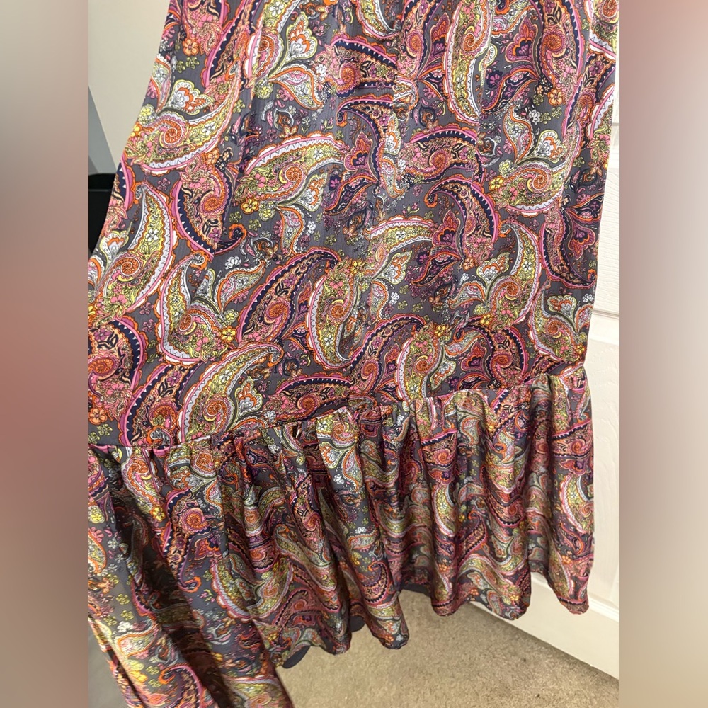Laundry by Shelli Segal Paisley Maxi Dress Size 8 Boho Ruffle Flowy Sleeveless - Picture 7 of 8